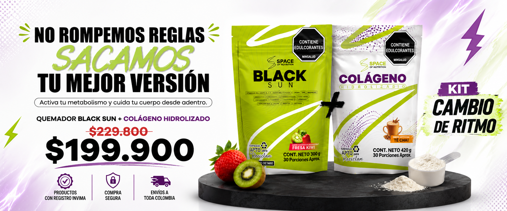 Combo Black Sun + Colágeno Hidrolizado