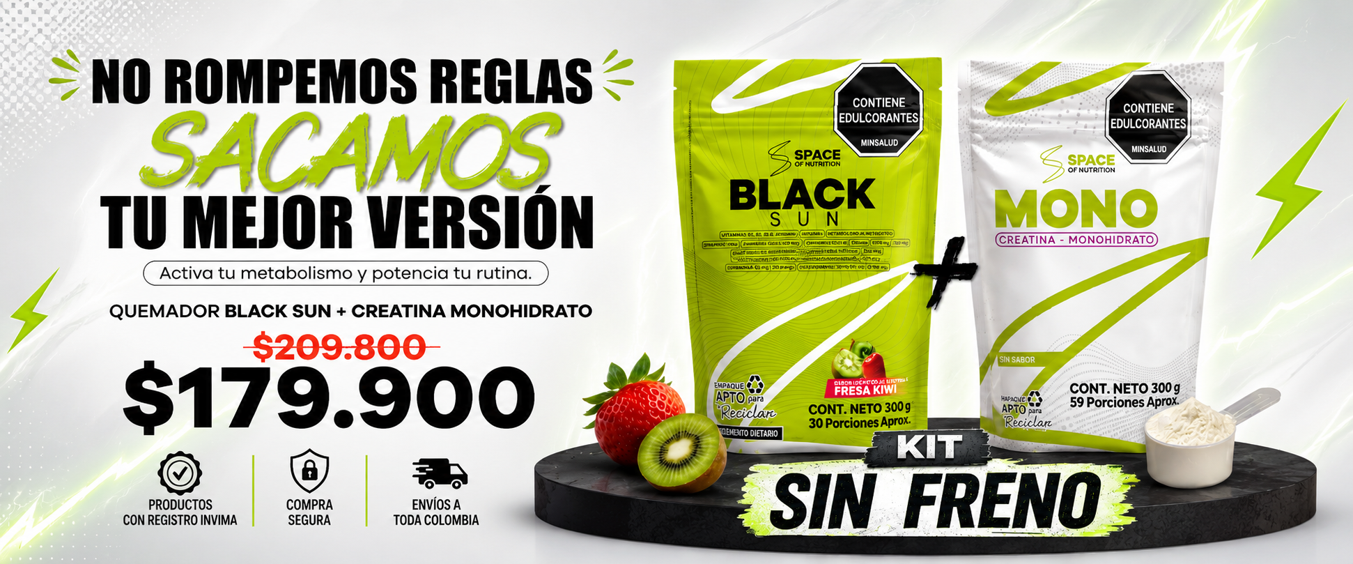 Combo Black Sun + Creatina